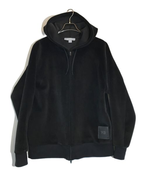 Y-3（ワイスリー）Y-3 (ワイスリー) adidas (アディダス) YOHJI YAMAMOTO (ヨウジヤマモト) SQUARE VELVET SPACER FULL-ZIP HOODIE ブラック サイズ:SIZE Sの古着・服飾アイテム