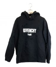 GIVENCHY (ジバンシィ) デストロイロゴパーカー ブラック サイズ:XL