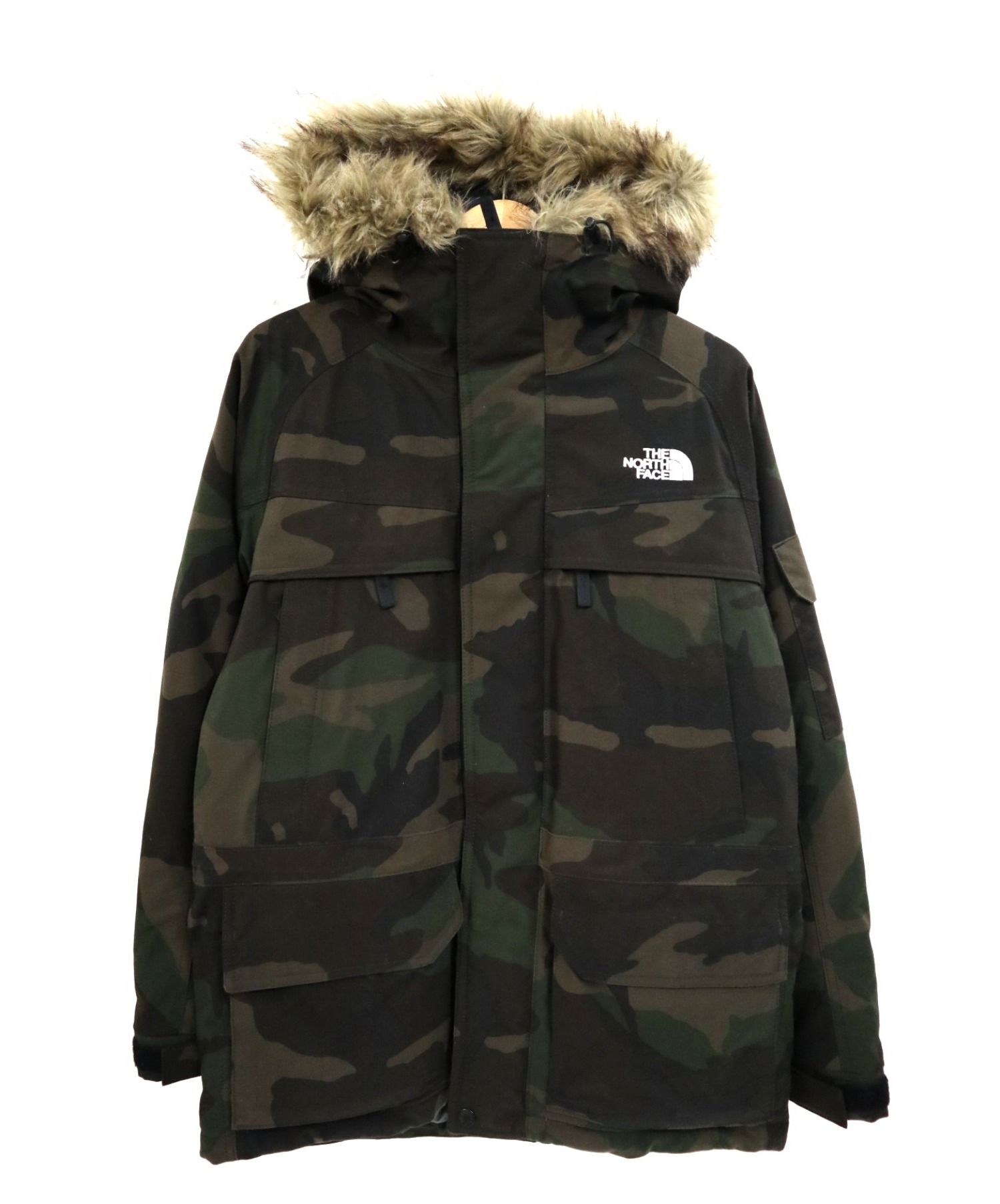 中古 古着通販 The North Face ザノースフェイス カモフラ柄ノベルティーマクマードパーカダウンジャケット ブラウン サイズ S カモフラージュ ブランド 古着通販 トレファク公式 Trefac Fashion