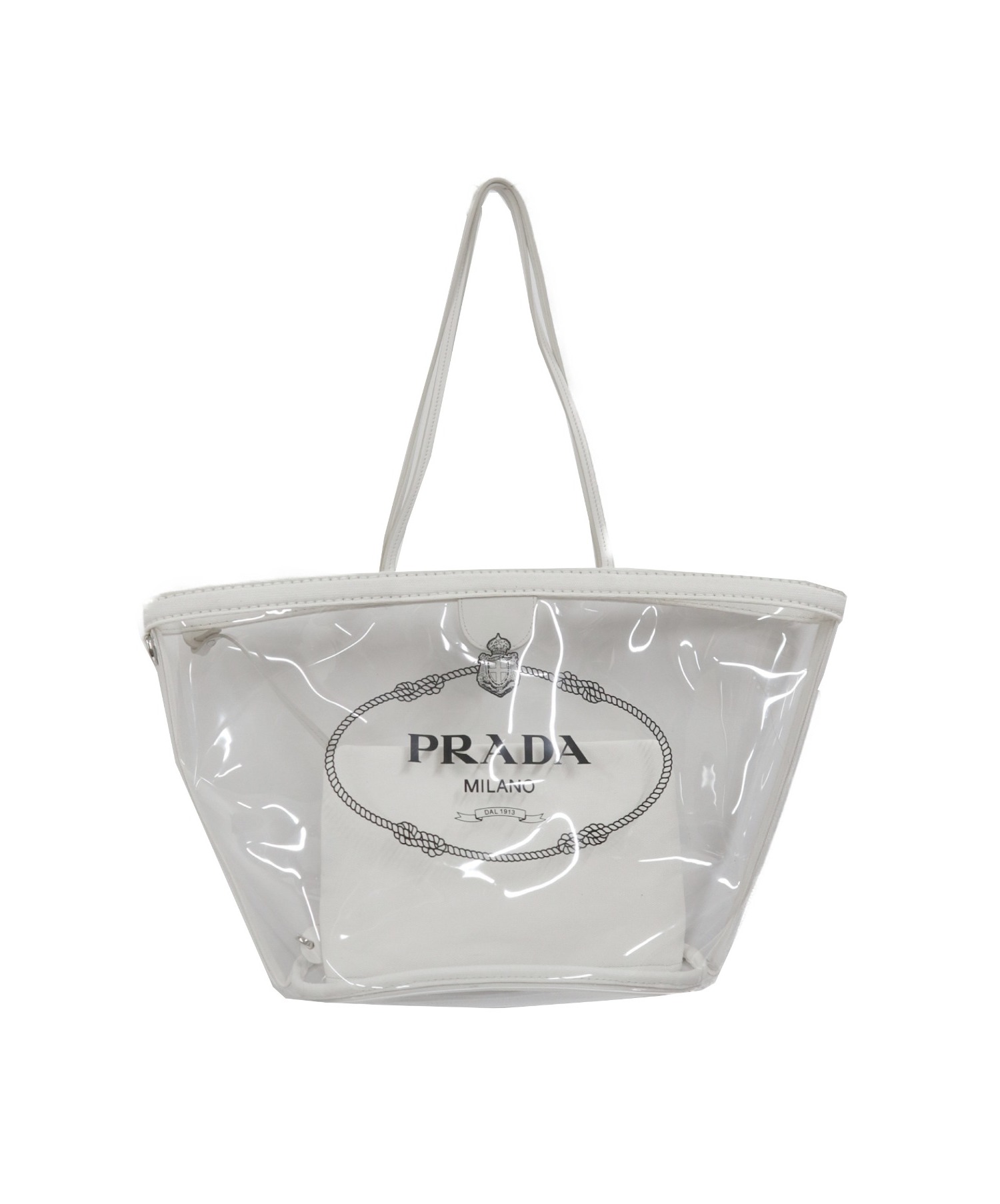 中古 古着通販 Prada プラダ Pvcクリアトートバッグ クリア ホワイト サイズ 下記参照 ブランド 古着通販 トレファク公式 Trefac Fashion