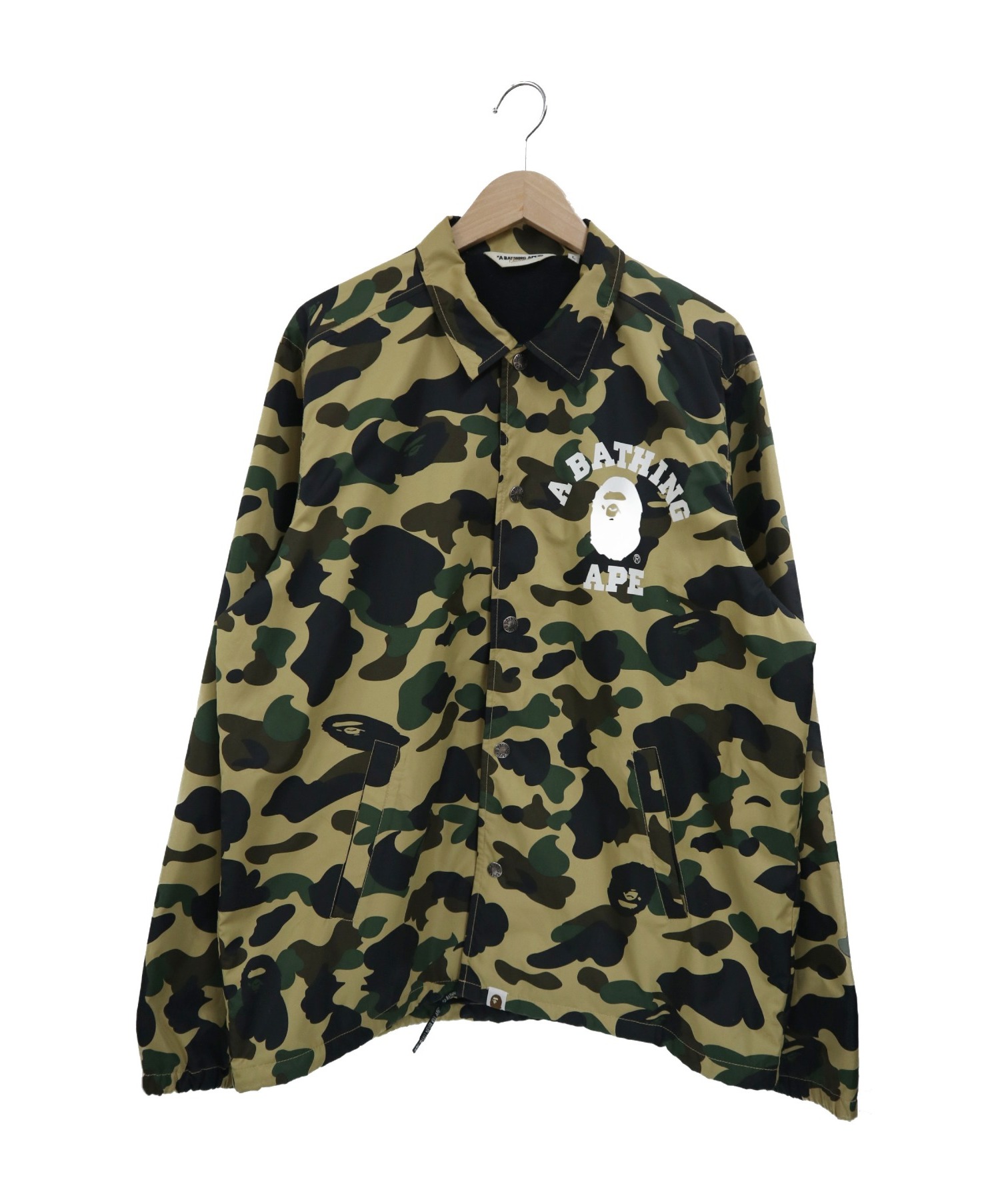 A BATHING APE×KAWS クラウドサル迷彩柄コーチジャケットL