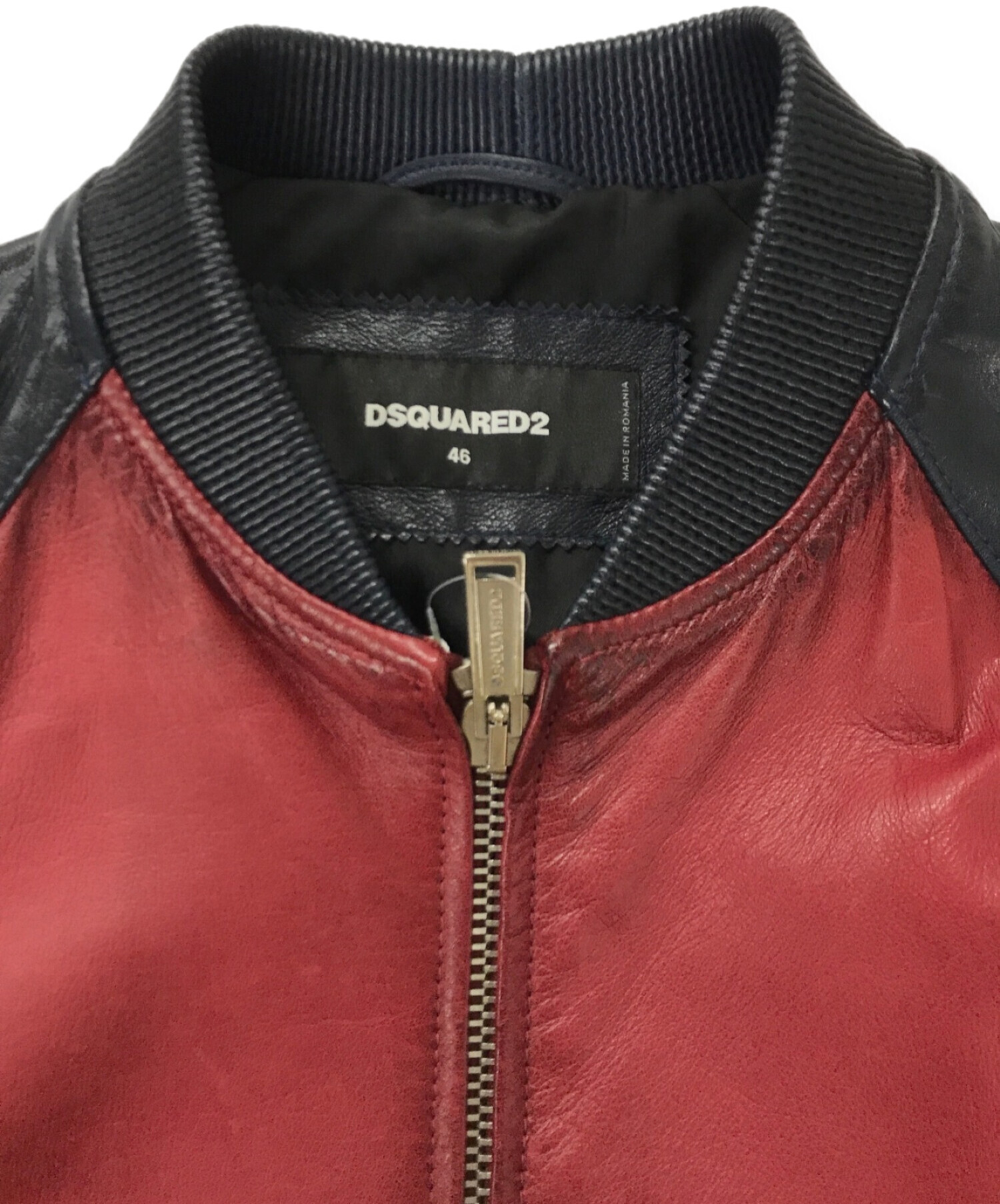 Dsquared2 黒 希少フード付き レザー46サイズ 新品未使用です！