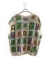 TTT MSW (ティーモダンストリートウェア) Handmade Pullover Knit Vest ホワイト×グリーン サイズ:L：12800円