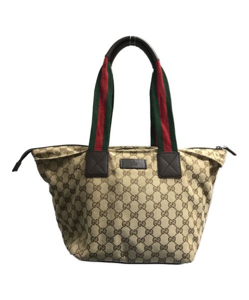 中古・古着通販】GUCCI (グッチ) GGキャンバストートバッグ ベージュ