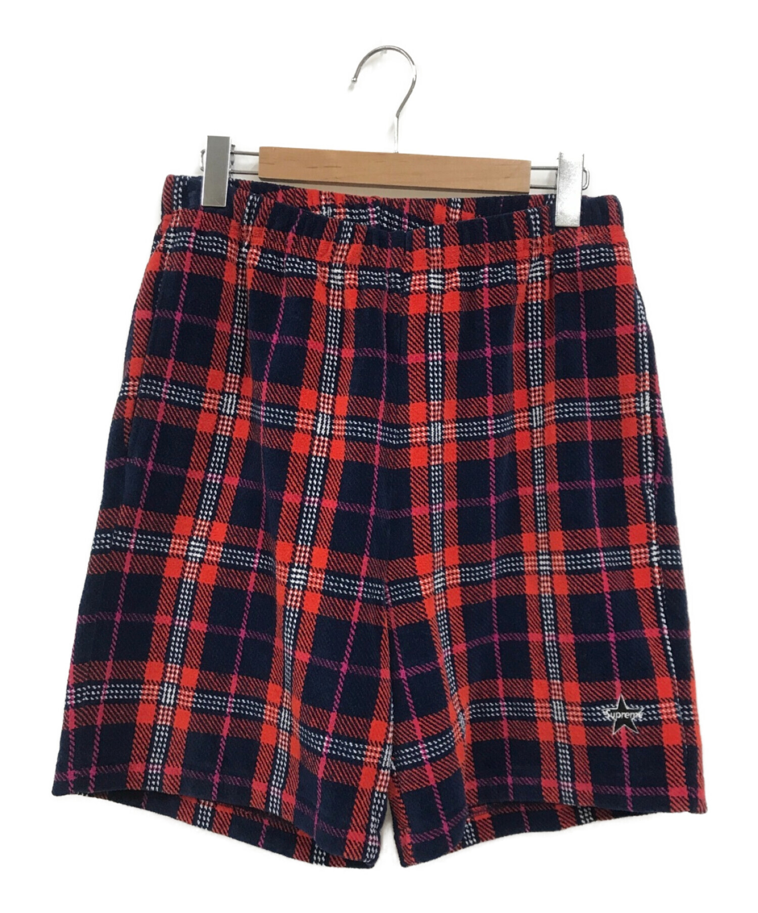 スペックℌ Supreme シュプリーム Plaid Velour Short Navy ネイビー