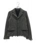 tricot COMME des GARCONS（トリココムデギャルソン）の古着「Cut off stripe tweed jacket」｜グレー