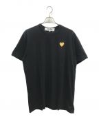 PLAY COMME des GARCONSプレイ コムデギャルソン）の古着「Play Gold Heart Tee」｜ブラック