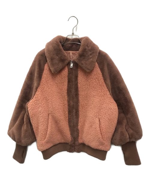 UGG（アグ）UGG (アグ) フェイクファーベースボールジャケット ピンク サイズ:XSの古着・服飾アイテム