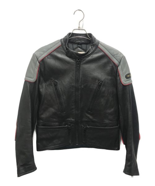 HARLEY-DAVIDSON（ハーレーダビッドソン）HARLEY-DAVIDSON (ハーレーダビッドソン) レザーレーシングジャケット ブラック×グレー サイズ:38の古着・服飾アイテム