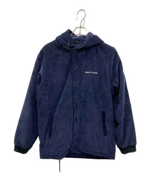 BACK CHANNEL（バックチャンネル）BACK CHANNEL (バックチャンネル) CORDUROY HOODED WINDBREAKER ネイビー サイズ:Mの古着・服飾アイテム