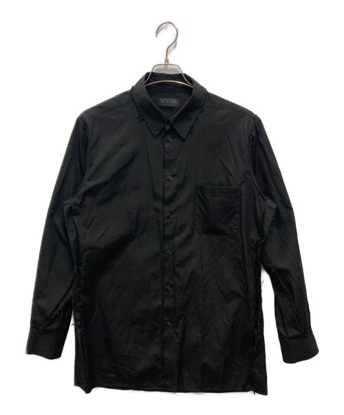 S`YTE YOHJI YAMAMOTO（サイトヨウジヤマモト）S`YTE YOHJI YAMAMOTO (サイトヨウジヤマモト) Broad Regular Collar Cut Off Shirt ブラック サイズ:3の古着・服飾アイテム