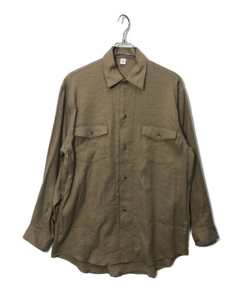 221 VILLAGE（ニーニーイチビレッジ）221 VILLAGE (ニーニーイチビレッジ) シルクリネンシャツ ブラウン サイズ:2の古着・服飾アイテム