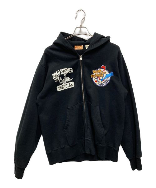 LOONEY TUNES（ルーニーチューンズ）LOONEY TUNES (ルーニーチューンズ) cheswick (チェスウィック) ROAD RUNNER ZIP HOODED PARKA ブラック サイズ:Lの古着・服飾アイテム