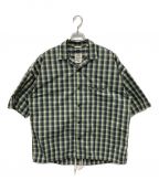 nanamicaナナミカ）の古着「Open Collar Wind H/S Shirt」｜グリーン
