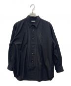 COMME des GARCONS HOMMEコムデギャルソン オム）の古着「ボックスシルエットピンタックシャツ」｜ブラック