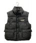 shott（ショット）の古着「LAMB LEATHER COMBI DOWN VEST」｜ブラック