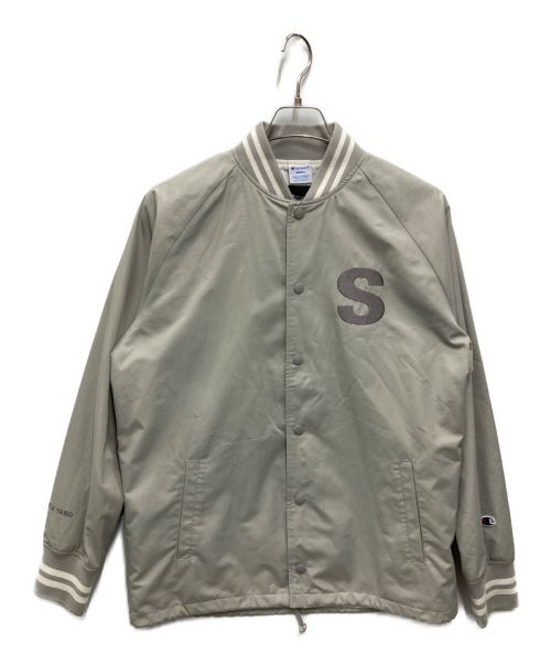 stussy（ステューシー）stussy (ステューシー) Champion (チャンピオン) ヴァーシティーコーチジャケット グレー サイズ:Sの古着・服飾アイテム