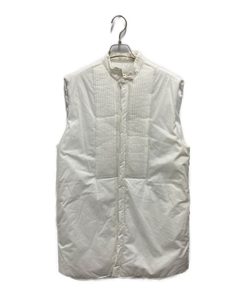 MM6 Maison Margiela（エムエムシックス メゾンマルジェラ）MM6 Maison Margiela (エムエムシックス メゾンマルジェラ) シャツデザインノースリーブ中綿ベスト ホワイト サイズ:Sの古着・服飾アイテム