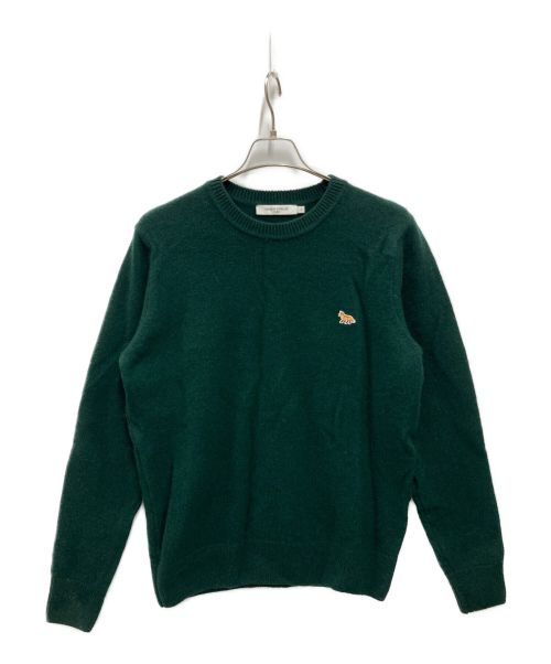 maison kitsune（メゾンキツネ）MAISON KITSUNE (メゾンキツネ) BABY FOX PATCH COSY R-NECK PULLOVER グリーン サイズ:Mの古着・服飾アイテム