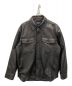 AVIREX（アヴィレックス）の古着「LEATHER CPO SHIRT」｜ブラック