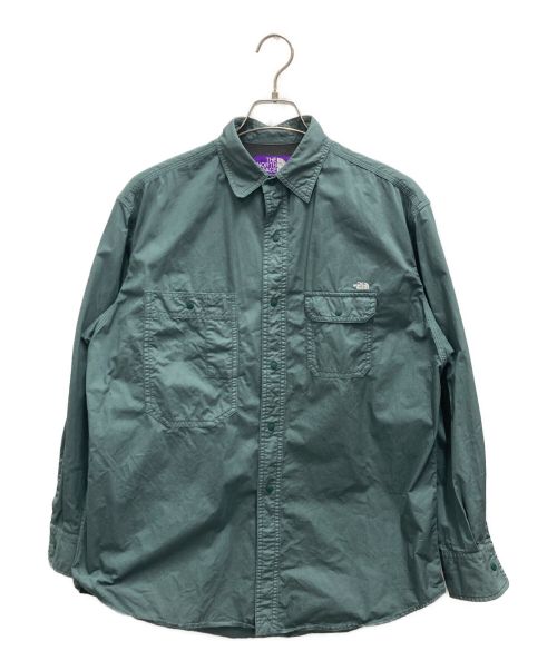 THE NORTHFACE PURPLELABEL（ザ・ノースフェイス パープルレーベル）THE NORTHFACE PURPLELABEL (ザ・ノースフェイス パープルレーベル) Lightweight Twill Big Work Shirt グリーン サイズ:Sの古着・服飾アイテム