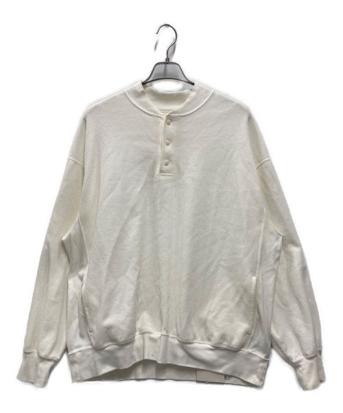 BLURHMS（ブラームス）blurhms (ブラームス) ヘンリーネックワッフルカットソー ホワイト サイズ:FREEの古着・服飾アイテム