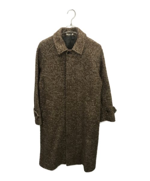 AURALEE（オーラリー）AURALEE (オーラリー) WOOL ALPACA HERRINGBONE TWEED SOUTIEN COLLAR COAT ブラウン サイズ:3の古着・服飾アイテム