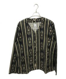 Liberaiders（リベレイダース）の古着「NATIVE PATTERN FLANNEL CARDIGAN」｜ブラック×ベージュ