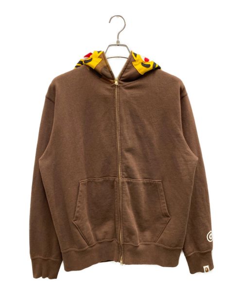 BAPE BY A BATHING APE（ベイプバイアベイシングエイプ）BAPE BY A BATHING APE (ベイプバイアベイシングエイプ) タイガーフルジップパーカー ブラウン サイズ:Mの古着・服飾アイテム