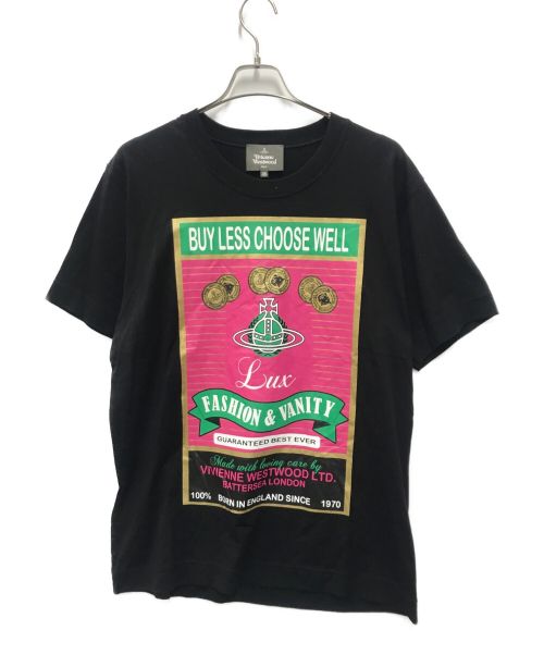 Vivienne Westwood man（ヴィヴィアン ウェストウッド マン）Vivienne Westwood man (ヴィヴィアン ウェストウッド マン) BUY LESS CHOOSE WELL リラックスTシャツ ブラック サイズ:48の古着・服飾アイテム