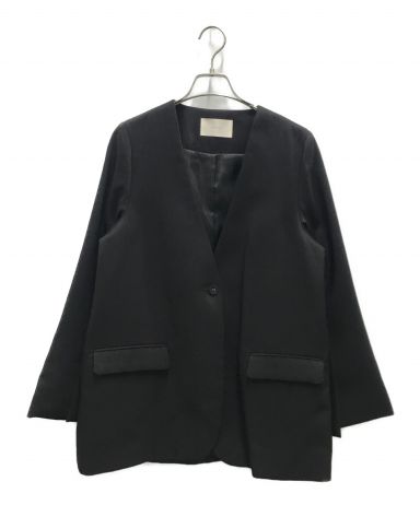 【中古・古着通販】louren (ローレン) slit sleeve no collar jacket