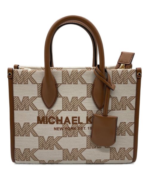 MICHAEL KORS（マイケルコース）MICHAEL KORS (マイケルコース) 2WAYバッグ ベージュ×ブラウンの古着・服飾アイテム