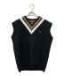 FRED PERRY（フレッドペリー）の古着「Striped V-Neck Knitted Tank」｜ブラック