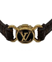 LOUIS VUITTON（ルイ ヴィトン）の古着「LVクリックイット レザーブレスレット」｜ブラウン