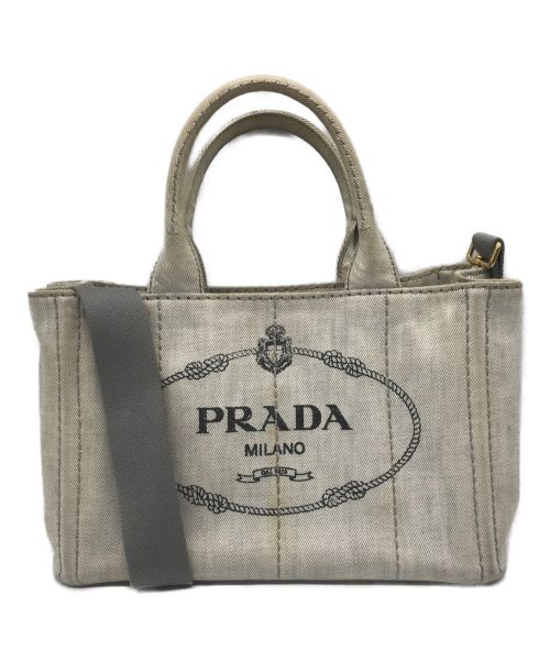 PRADA（プラダ）PRADA (プラダ) カナパ ミニ ウォッシュデニム グレーの古着・服飾アイテム