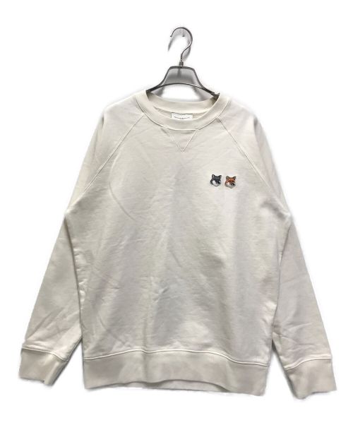 maison kitsune（メゾンキツネ）MAISON KITSUNE (メゾンキツネ) DOUBLE FOX HEAD PATCH CLASSIC SWEATSHIRT ホワイト サイズ:Lの古着・服飾アイテム