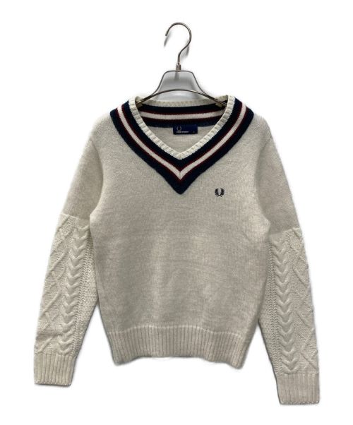 FRED PERRY（フレッドペリー）FRED PERRY (フレッドペリー) チルデンセーター ホワイト サイズ:8の古着・服飾アイテム