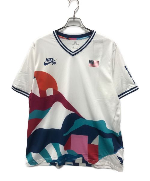 NIKE SB（ナイキエスビー）NIKE SB (ナイキエスビー) USA VNECK JERSEY QS Tee ホワイト サイズ:2XLの古着・服飾アイテム