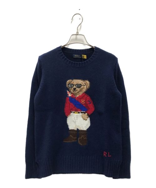 POLO RALPH LAUREN（ポロ・ラルフローレン）POLO RALPH LAUREN (ポロ・ラルフローレン) ポロベアウールカシミヤセーター ネイビー サイズ:XSの古着・服飾アイテム