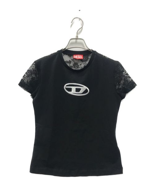 DIESEL（ディーゼル）DIESEL (ディーゼル) Dロゴ OVERLACE Tシャツ ブラック サイズ:Sの古着・服飾アイテム