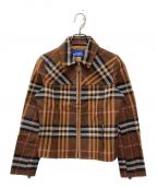 BURBERRY BLUE LABELバーバリーブルーレーベル）の古着「ノバチェックジップジャケット」｜ブラウン