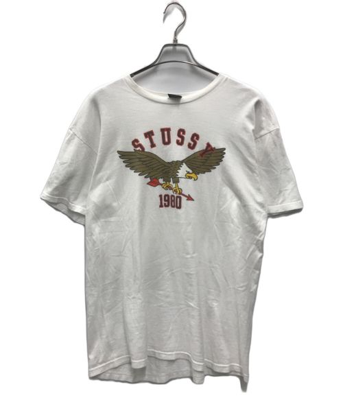 stussy（ステューシー）stussy (ステューシー) プリントTシャツ ホワイト サイズ:Lの古着・服飾アイテム