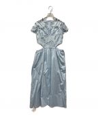 SELF PORTRAITセルフ ポートレイト）の古着「Guipure Lace And Cotton-poplin Midi Dress」｜ブルー