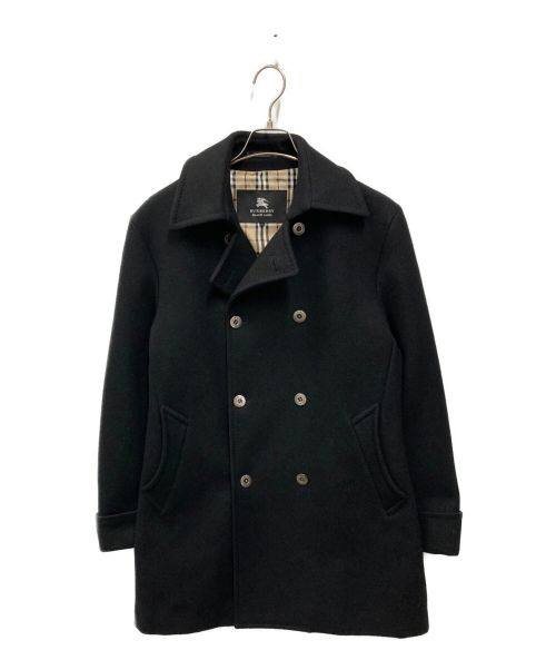 BURBERRY BLACK LABEL（バーバリーブラックレーベル）BURBERRY BLACK LABEL (バーバリーブラックレーベル) カシミヤ混 Pコート ブラック サイズ:Lの古着・服飾アイテム