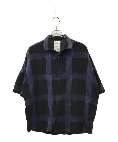 SHAREEF（シャリーフ）SHAREEF (シャリーフ) AME CHECK S/S BIG SHIRTS ネイビー サイズ:1の古着・服飾アイテム