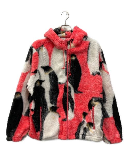 SUPREME（シュプリーム）SUPREME (シュプリーム) Penguins Hooded Fleece Jacket ホワイト×ピンク サイズ:Sの古着・服飾アイテム