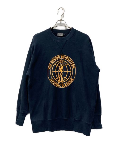 Hysteric Glamour（ヒステリックグラマー）Hysteric Glamour (ヒステリックグラマー) 22SS SOUND REVOLUTION オーバーサイズスウェット ネイビー サイズ:XLの古着・服飾アイテム