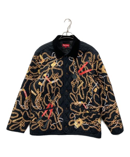 SUPREME（シュプリーム）SUPREME (シュプリーム) Chains Quilted Jacket ブラック サイズ:Lの古着・服飾アイテム