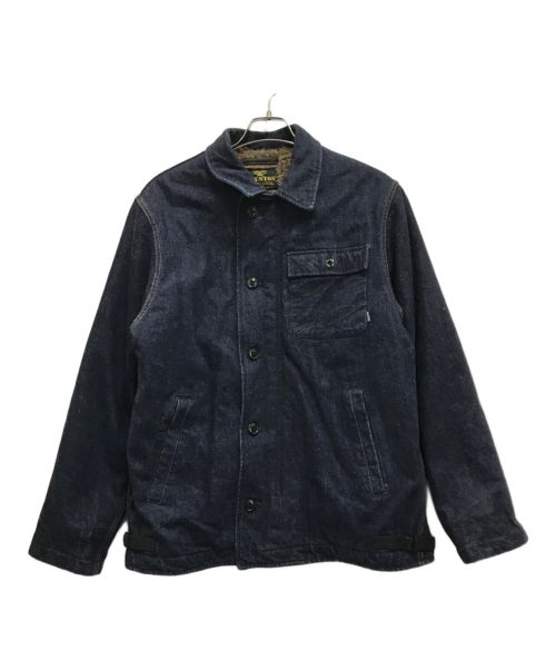 HOUSTON（ヒューストン）HOUSTON (ヒューストン) DENIME (ドゥニーム) A-2 DENIM DECK JACKET インディゴ サイズ:40Rの古着・服飾アイテム