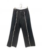 GIDEAL-）の古着「fringe wide flare pants」｜ブラック
